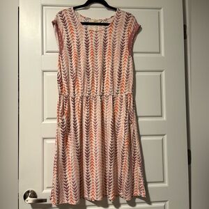 Matilda Jane Pink and Orange Chevron Midi Dress